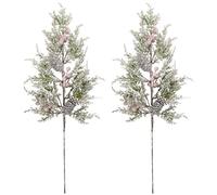 2 grandi rami di pino innevato con bacche pigne, 68 cm, rami di albero di Natale smerigliati, coni di bacche picconi di pino artificiale di Natale steli di pino per albero di Natale riempitivi vasi