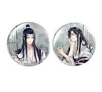 2 Grandmaster of Demonic Cultivations Pins Badge Distintivo Anime Pins Carino Figure LanWangJi WeiWuXian Cosplay Accessori Toys 58MM