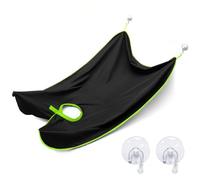 2 Grembiuli Da Barba Con 4 Ganci a Ventosa, Bavaglino per Tagliare La Barba, Grembiule Da Barba Impermeabile, Cattura Peli Della Barba, Regalo per Uomo (Nero)