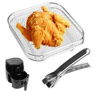 2 griglie per friggitrice ad aria calda, 20 x 20 cm, accessorio per friggitrice ad aria calda, impilabili, per friggitrice ad aria calda, per friggitrice ad aria calda, per friggitrice ad aria calda