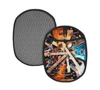 2 guanti da forno per chitarra musicale, guanti da cucina resistenti al calore a 260 gradi, superficie in silicone antiscivolo con passanti per appenderli, guanti caldi per cucinare, cuocere al forno