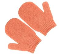 2 guanti esfolianti da bagno e corpo, guanti da doccia in bambù, per rimuovere i peli incarniti e la pelle morta, per doccia, spa, massaggi e rimozione delle cellule morte (arancione)