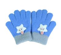 2 guanti invernali lavorati a maglia per bambini e bambine (blu)