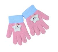 2 guanti invernali lavorati a maglia per bambini e bambine (rosa)