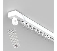 2 guide scorrevoli autoadesive in PVC da 2,6 m con ganci silenziosi per installazione liscia su soffitti e piastrelle, ideale per la decorazione di casa e ufficio