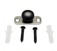 2 guide scorrevoli per pavimenti in vetro, in acciaio inox, con tappo integrato, guida girevole resistente per porte interne del fienile, finitura argento, 2 pezzi