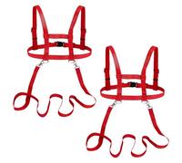2 guinzagli per cavalli per giocare per bambini, per bambini, per giocare a sella, cavallo, accessori per il gioco, per cavalli, per arrampicata, cavalli, giocattolo per ragazzi e ragazze, rosso