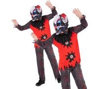 2 Headed Chuckles The Clown Costume Bambini Pagliaccio Spaventoso Halloween