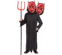 2 Headed Demone Mietitore Bambini Halloween Costume 2 Testa Maschera