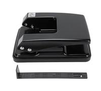 2 Hole Punch 6mm Diameter 80mm Spacing 12mm Paper Feed 40 Sheet Capacity Labor Saving Heavy Duty Hole Puncher for Office Home School Black Metal