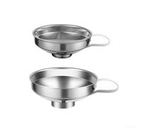 2 imbuti da cucina in acciaio inox a bocca larga con manico spesso e processo di arricciatura per un uso sicuro e una facile pulizia (argento)