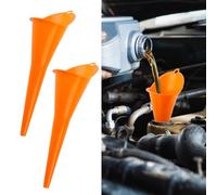 2 imbuto lungo in plastica, imbuto dell'olio per auto e moto, collettore di olio, imbuto flessibile per gasolio, benzina, 29 cm (arancione)