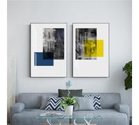 2 Immagini Set/Stampe a Parete,Poster e Stampe di Geometrie Astratte Nordiche Quadri Moderni da Parete Dipinti su Tela Decorazioni per la Casa Camera da Letto e Ufficio-40*50cm (senza telaio)