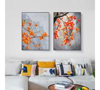 2 Immagini Set/Stampe a Parete,Quadro Tela Astratto Con Albero di Cachi Immagini Artistiche Parete Soggiorno Cucina Camera Letto Ufficio Decorazione Poster Stampe Opere D'Arte-40*60cm (senza telaio)