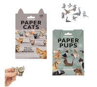2 Impostare gatti di carta fai, Funny 50 Kitten Origami di diverse forme, Kit origami di gattino/cane/dinosauri carino, kit artigianato carta origami, artigianato semplice animale (#A)