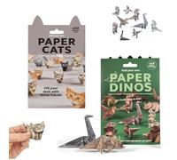 2 Impostare gatti di carta fai, Funny 50 Kitten Origami di diverse forme, Kit origami di gattino/cane/dinosauri carino, kit artigianato carta origami, artigianato semplice animale (#B)