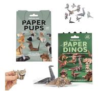 2 Impostare gatti di carta fai, Funny 50 Kitten Origami di diverse forme, Kit origami di gattino/cane/dinosauri carino, kit artigianato carta origami, artigianato semplice animale (#C)