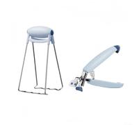 2 impugnature per piastra calda con materiale resistente al calore e clip antiscivolo per una manipolazione sicura di piatti caldi e pentole da forno a microonde, forni, griglie (blu)