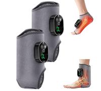 2 in 1 Ankle and Foot Massager with Heat, Foot Massager for Neuropathy, 6 Heating 3 Massage Modes & Timer, Blood Circulation and Pain Relief, Suitable for Neuropathy Gifts for Men Women (2 PCS)