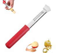 2 In 1 Apple Corer and Peeler, Stainless Steel Ergonomic Kitchen Gadget Effortlessly Remove Cores & Peel Skins for Apples Pears Bell Peppers & More (Red)