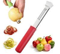 2-in-1 Apples Corer & Peeler, Stainless Steel Fruit Corer & Peeler 2 in 1, Multi-Purpose Applecorers for Home Kitchen, Vegetable Fruit Kitchen Gadget, for Bell Pepper, Pears (Red)