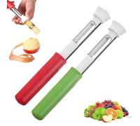 2-in-1 Apples Corer & Peeler, Stainless Steel Fruit Tool, Multifunction Corer Tool, Must-Have Kitchen Gadget For Vegetable Fruit Kitchen Gadget, for Bell Peppers, Apples, Pears (Green+Red)