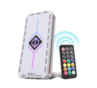 2 in 1 ARGB PWM Fan Hub con controller AYWHP RGB Case Fan Hub con 9 connettori per fan PWM a 4 pin e porte ARGB da 5 V, 3 pin con telecomando（bianco）