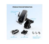 (2 in 1 argento) Caricabatterie magnetico per auto wireless da 30 W con supporto per telefono per iPhone