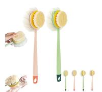 2-in-1 Bath Scrubber & Back Brush, Double-Side Body Scrubber Soft Texture, Extra Long Handle, Bathing Body Brush Back Bath Brushs, Double-Sided Deep Cleaning (2 Pcs*Mix-B)