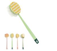 2-in-1 Bath Scrubber & Back Brush-Extra Long Handle, back scrubber for shower, Portable Shower Back Brush, Double-Sided Deep Cleaning, Wet or Dry (C)