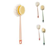2-in-1 Bath Scrubber & Back Brush - Extra Long Handle, Soft Bristles, Back Scrubber Body Shower Brush for Wet or Dry