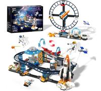 2 In 1 Blocchi Costruzione, Stem Giocattoli Con Razzi Ufo Satelliti Capsule Spaziali, Esplorazione Spaziale Montagne Russe Parco Cittadino Giochi, 764 Pezzi, Regalo Per Ragazzi Ragazze Bambini 6+