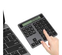 2 in 1 Bluetooth Numpad con calcolatrice, tastierino numerico a doppia modalità Bluetooth + adattatore USB 2,4 G con calcolo, tastierino numerico a 34 tasti per PC, Mac, laptop, desktop (nero)