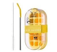 2 in 1 bottiglia d'acqua con vassoio di ghiaccio, bottiglia riutilizzabile con Straw and Press to Release Ice Maker, Leakproof Large Capacity Drink Container for Home Kitchen Office Travel Outdoor