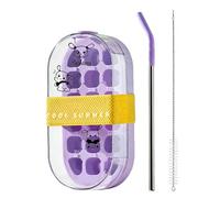 2 in 1 bottiglia d'acqua con vassoio di ghiaccio, bottiglia riutilizzabile con Straw and Press to Release Ice Maker, Leakproof Large Capacity Drink Container for Home Kitchen Office Travel Outdoor