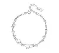 2 in 1 Bracciale Donna Argento 925 Catena Stella Braccialetto, Tre Vite Tre Mondi, Bracciali Amicizia, Gioielli, Regolabile, Regalo Mamma Amica Compleanno