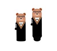 2-In-1 Carino Cartoon Panda Astuccio Rosa, Organizzatore Multifunzionale - Astuccio Legami Per Le Ragazze, Adatto Agli Studenti, Borsa Cartoon & Sac À Stylos Kawaii Per Scuole (Spectacled bear)