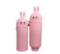 2-In-1 Carino Cartoon Panda Astuccio Rosa, Organizzatore Multifunzionale - Astuccio Legami Per Le Ragazze, Adatto Agli Studenti, Borsa Cartoon & Sac À Stylos Kawaii Per Scuole (Labu powder)