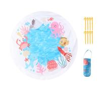 2 in 1 Cartoon Water Toy Portable Travel Mat with Ground Spikes | Beach Puddle | Pool and Beach Blanket with Storage Bag for Sand Lake Garden Outdoor Family Park Backyard Camping Picnic