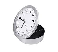 2 In 1 Cassaforte Per Orologio Da Parete, Orologio Tondo Argento + Contenitore Segreto Nascosto, Orologi Da Parete a Batteria, Orologio Da Parete Scatola Di Sicurezza Per Soldi Oggetti