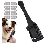 2-in-1 Cat & Dog Grooming Comb - Pet Razor for long and Short Hair, Easy Grip Trimming Brush, Smooth Tool, Safe Effective Blade | Puppy Kitten Haircare Essentials