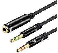 2 in 1 cavo adattatore per cuffie e microfono, cavo splitter a Y adattatore jack da 3,5 mm (2 prese a 1 presa) per cuffie da gioco e smartphone