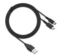 2 in 1 Cavo di Ricarica per 3DS, USB Caricatore per Nintendo 3DS DS DSi 3DS XL 2DS New 3DS New 2DS XL DS Lite, Cavo di Alimentazione Portatile,1.2M, Nero