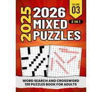 2 in 1 Collection Word search and Crossword 2025 2026 Mixed Puzzles: 120 Puzzles book for Adults
