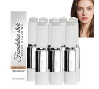 2-In-1 Color-Changing Foundation Stick In Ivory, Lightweight Hydrating Cover Cream Stick V Foundation With Detachable Brush, Full To Medium Coverage Base Makeup, Suitable For All Skin Types (8)