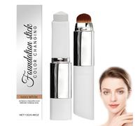 2-In-1 Color-Changing Foundation Stick In Ivory, Lightweight Hydrating Cover Cream Stick V Foundation With Detachable Brush, Full To Medium Coverage Base Makeup, Suitable For All Skin Types (1)