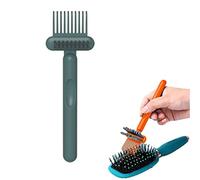 2 in 1 Comb & Hair Brush Cleaner Tool, Double Sided Rake for Removing Pet Hair Lint Dust, Ergonomic Non Slip Handle Cleaning Brush for Home Salon - 6.7in (verde)