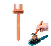 2 in 1 Comb & Hair Brush Cleaner Tool, Double Sided Rake for Removing Pet Hair Lint Dust, Ergonomic Non Slip Handle Cleaning Brush for Home Salon - 6.7in (Arancia)
