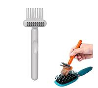 2 in 1 Comb & Hair Brush Cleaner Tool, Double Sided Rake for Removing Pet Hair Lint Dust, Ergonomic Non Slip Handle Cleaning Brush for Home Salon - 6.7in (grigio)