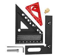 2 in 1 Combinazione in lega di alluminio per la lavorazione del legno Angoli Righello Set di strumenti di misurazione ad alta precisione per falegnameria progetto fai da te